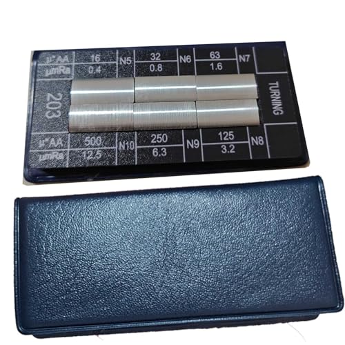 Image of 6Pcs Turning Surface Roughness Comparators,Roughness Test Block Ra0.05-12.5mm Microfinish Comparato Set for Lathe Machinery Manufactur Teach (6pcs Turning Surface Roughness comparators)
