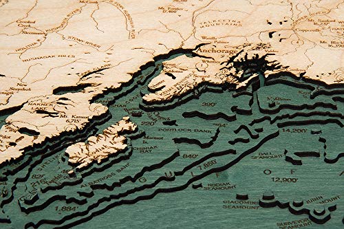 Alaska 3-D Nautical Wood Chart, 24.5 in x 31 in - Image 3