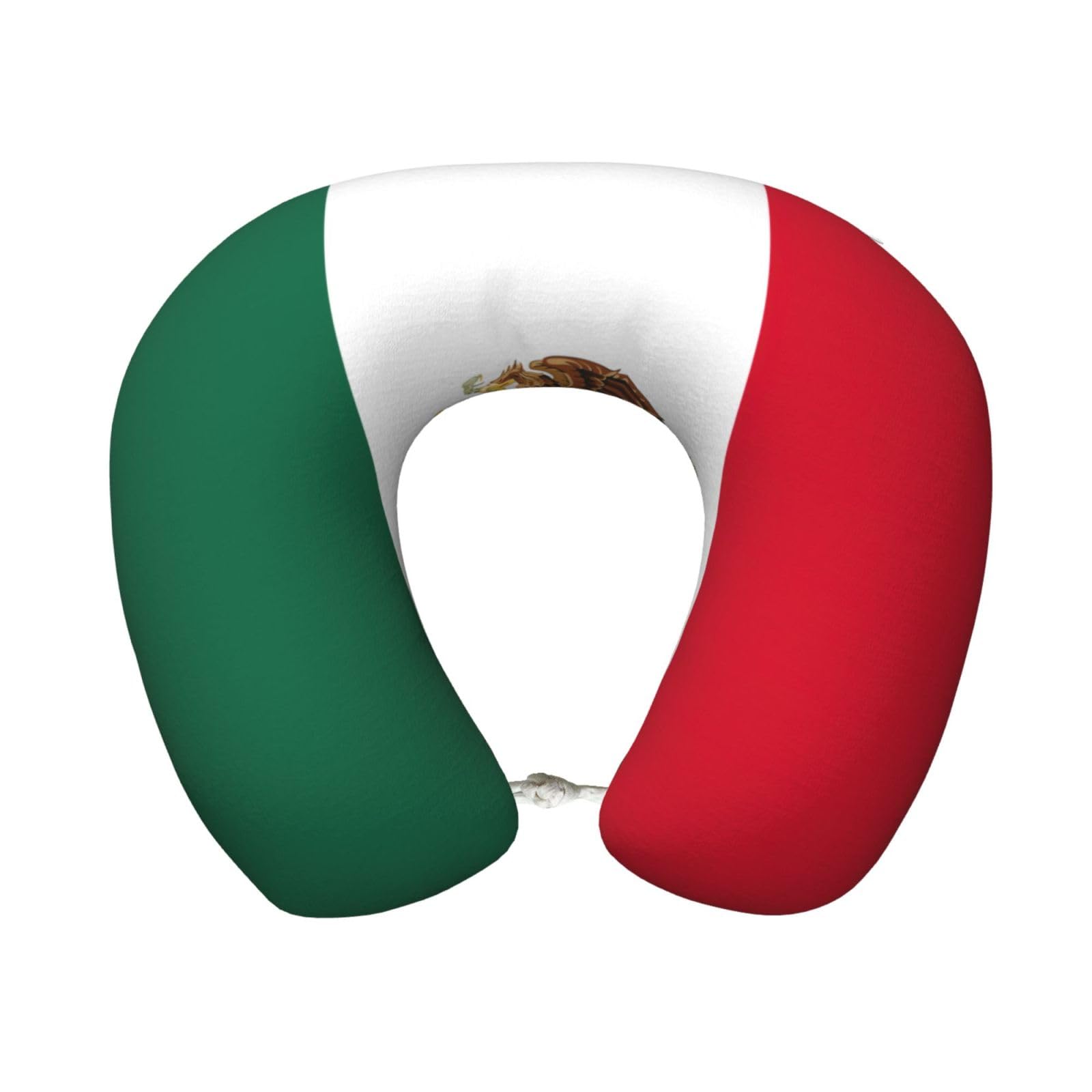 peiyeety Flag of Mexico Print Custom U-Shaped Pillow,Memory Foam Cervical Neck Travel Pillow,for Home,Camping,Travelling