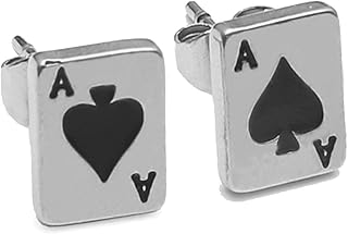 S925 Ace Spade Earrings, Spade A Stud Earrings for Women Casino Night Gambling Party Jewelry