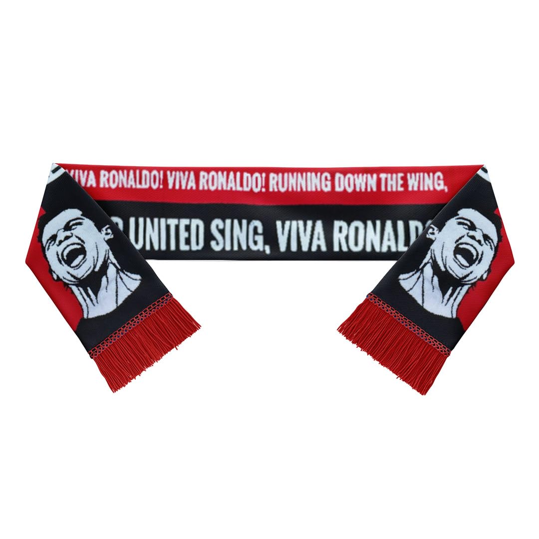 Ronaldo Man United Knitted Football Scarf, 100% Wool, 48" x 7", Soft and Warm, with Hanger, Gift for Football Fans-image-33