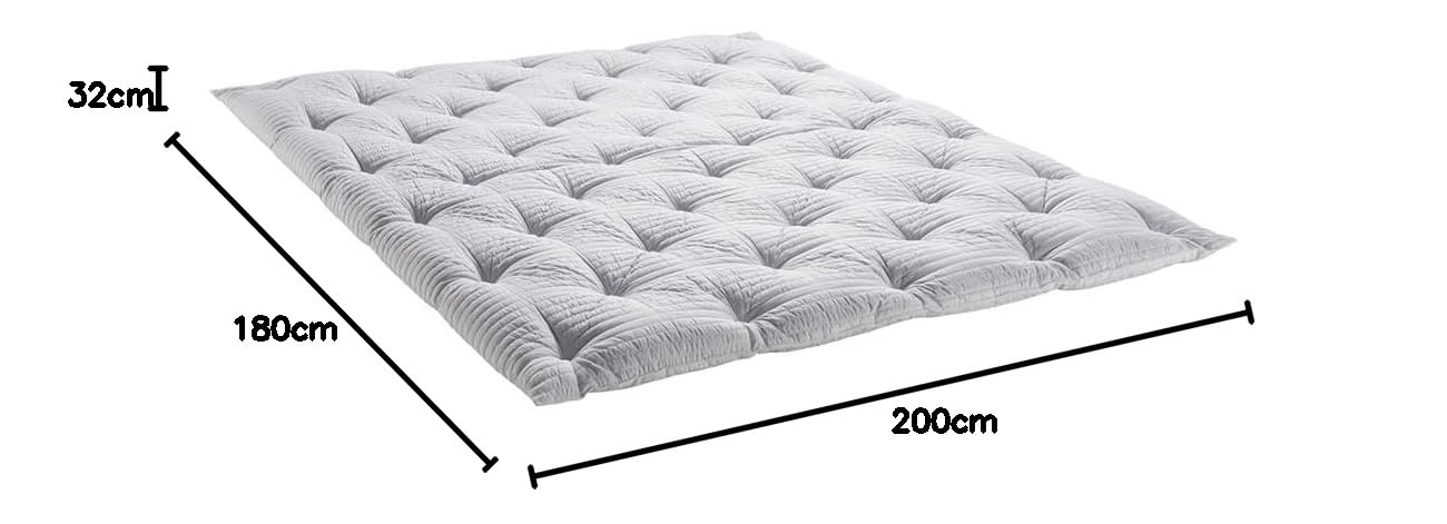 EVERGREENWEB - Materasso Matrimoniale 180x200 DISPOSITIVO MEDICO con Topper in Memory Foam Alto 32 cm con Imbottitura Effetto Piuma + Coppia Cuscini Letto GRATIS, Ortopedico, Rivestimento MASSAGIANTE