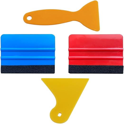 UTSAUTO Felt Edge Squeegee Car Wrapping Tool Kits 4 Inch Vinyl Wrap Squeegee Applicator Tool for Car Vinyl Wrap, Window Tint, Wallpaper, Decal Sticker Installation 4PCS