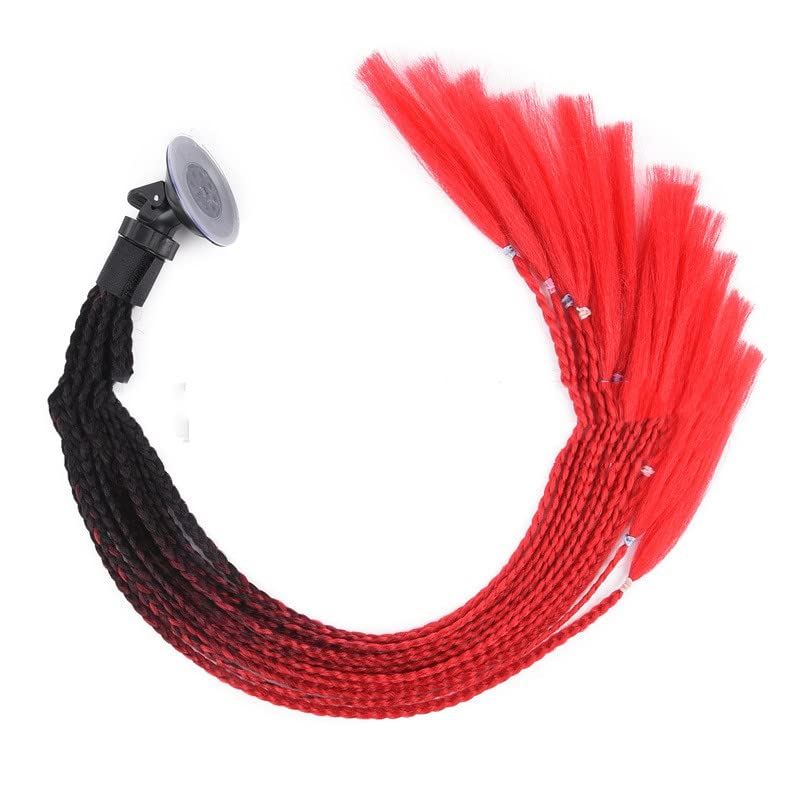 Queue De Cheval Tressée PTNKUIIY Pour Casque Moto/Vélo - Ventouse Amovible - Décoratif Unisexe - 55cm