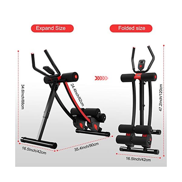 Ab Machine, Enow 11 in 1 Foldable Abs Workout Equipment, Height Adjustable Ab Trainer Exercise Machine, Fitness Core & Abdominal Trainers for Arms/Legs/Glutes, LCD Display, for Home Cardio Gym Workout