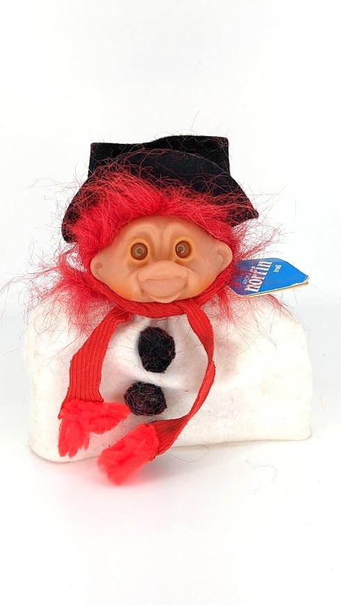 Troll Doll Snowman Christmas Holiday Vintage Retro 5 inch Gift