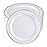 bUCLA 100Pieces Silver Rim Plastic Plates - 7.5inch Silver Salad/Dessert Plates Disposable - Ideal for Weddings, Parties & Christmas