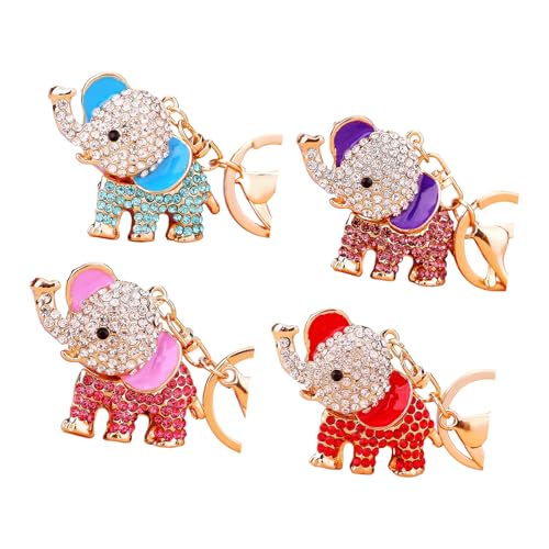 Porte-clés éléphant en métal et cristaux premium style joaillerie