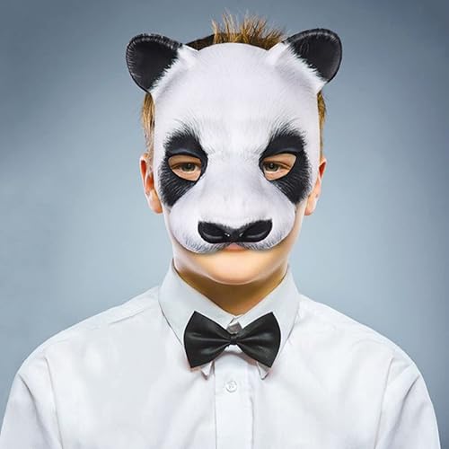 Miniatura 8 de Máscara de media cara de animal, fiesta de máscaras, disfraz de cosplay para mujeres y hombres, máscaras de panda de animales, máscaras de cosplay,