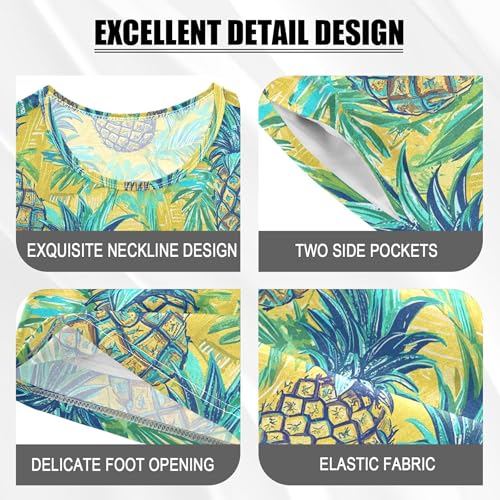 Pineapple Fruit Pajama Set Pajamas Sleepwear Nightwear Loungewear Clothes Set B04043114