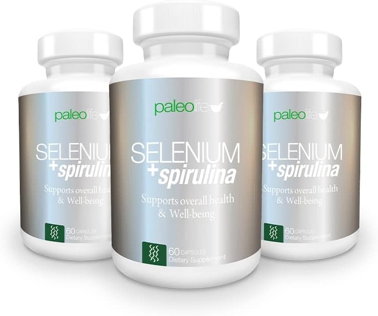PaleolfBoost Concentration, Memory and Energy with Premium Selenium + Spirulina - Premium Antioxidant Supplement for Brain Function -180 Day Supply (180 Capsules) - (3-Pack)