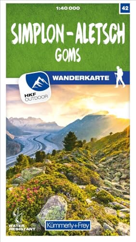 Kümmerly+Frey Wanderkarte 42 Simplon, Aletsch 1:40.000: Mit Goms. Wetterfest, matt laminiert und mit free Download