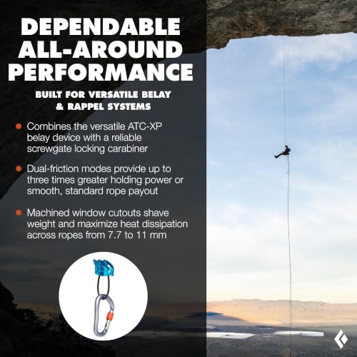 Image of BLACK DIAMOND ATC Belay Rappel Device, Aluminum Rock Climbing, Canyoneering
