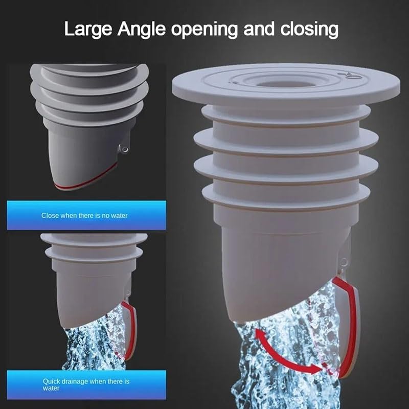 Drain Plug, Silicone Drains Sewer Pipe Water Pipe Plug Sealing Ring Kitchen Washing Machine Anti-Odor Floor Drain Plug Bathroom Accessories (Color : Silver, Size : 70-75mm)