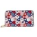 Produktbild JHGFG Mode Handtasche Reißverschluss Brieftasche Muster American Stars Muster USA Telefon Kupplung Geldbörse Abendkupplung Blocking Leder Brieftasche Multi Card Organizer