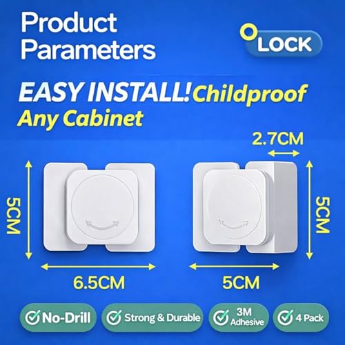 Image of SPY KIDS Child Safety Lock 2 Pack, Baby Proof Cabinet & Drawer Latch