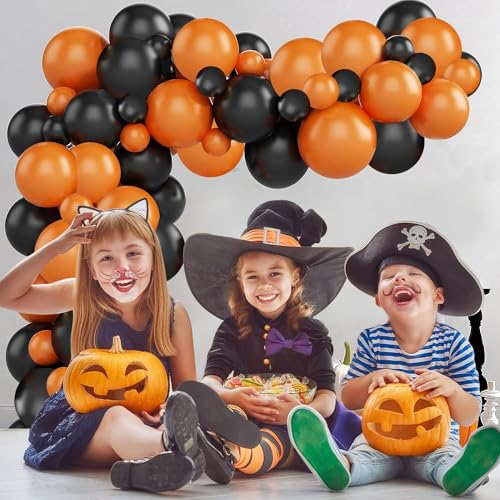 Image of Party Propz Latex,Cardstock Halloween Balloons-Pack Of 50|Black&Orange Balloons For Halloween Decorations|Halloween Decorations Balloons|Halloween Party Balloons|Halloween Theme Balloons