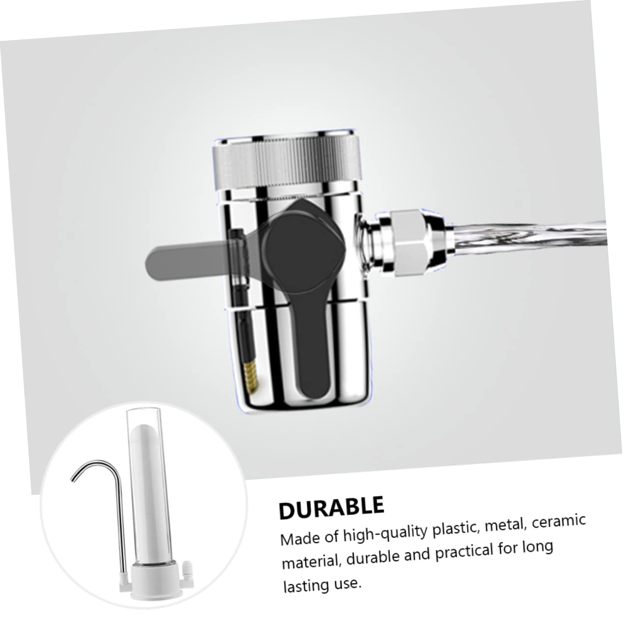 NUOBESTY Purificateur D'eau pour Robinet Cuisine, Filtration Physique, Installation Facile Plupart des Robinets Domestiques, D'adaptateurs, Blanc