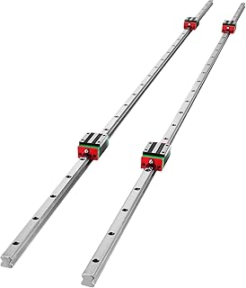 VEVOR 2 x HSR 15-1500 mm Linear Guideway Rail with 4Pcs Pillow Block Carriage Bearing Block for 15 mm Slotted Block Square Block Linear Rail Routers CNC Set