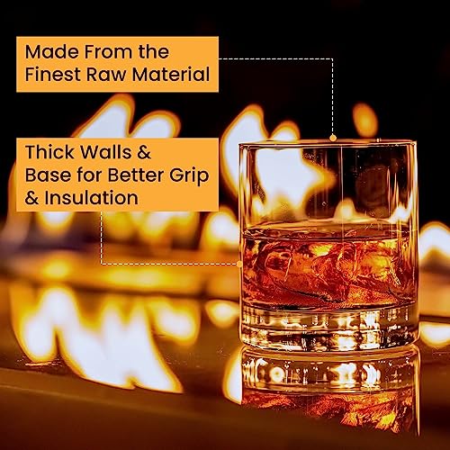 SAKI Old-Fashioned Whiskey Glasses Set of 2 | Heavy Base & Thick Walls | Perfect for Scotch, Mixed Drinks, Wine, Bourbon, Juice, Water and Cocktail... - Image 4
