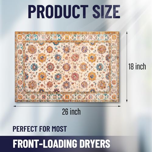 Image of Teenyyou 1 Pcs 26 inch x 18 inch Dryer Top Protector Mat, Washer and Dryer Topper, Non Slip Waterproof Machine Cover Dust Proof Quick Drying Topper Pad for Laundry and Kitchen (Moroccan)