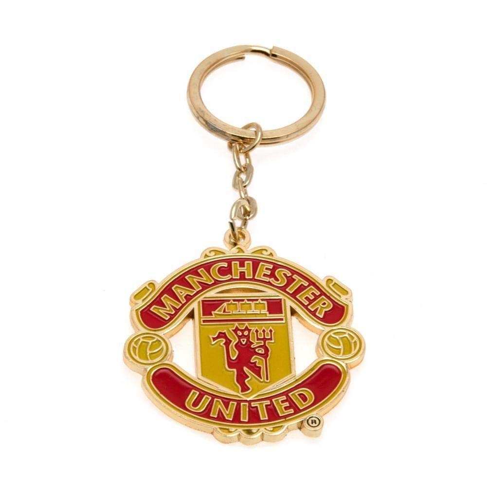 Manchester United Men's Red/Yellow Fc Official Football Crest Keyring (One Size) ()