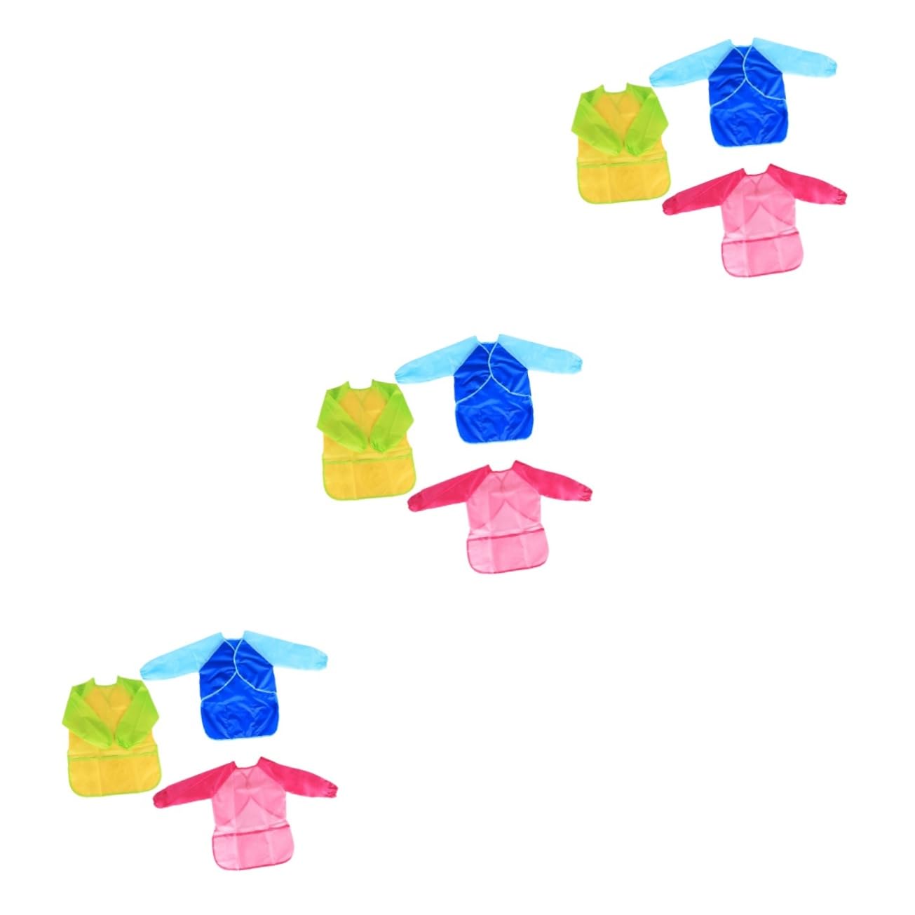 ibasenice 9pièces Tablier De Peinture Garçon Fille Étanche Avec Manches Longues Pour Activités Jaune Bleu Rose