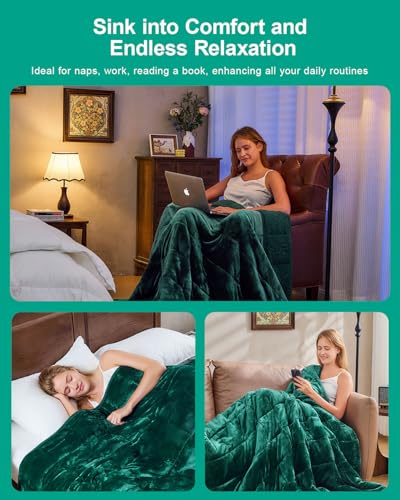 Super Fuzzy Soft Sherpa Fleece Weighted Blanket, 15 lbs Dual Sided Fluffy Heavy Weighted Blankets for Adults - No Bunching with Double Layers of Soft Inner Lining (48"x 72", 15 Pounds)