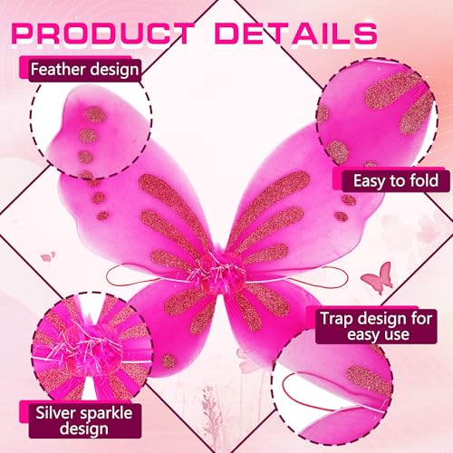 Pack de 24 alas de hada para niñas multicolor miniatura 3