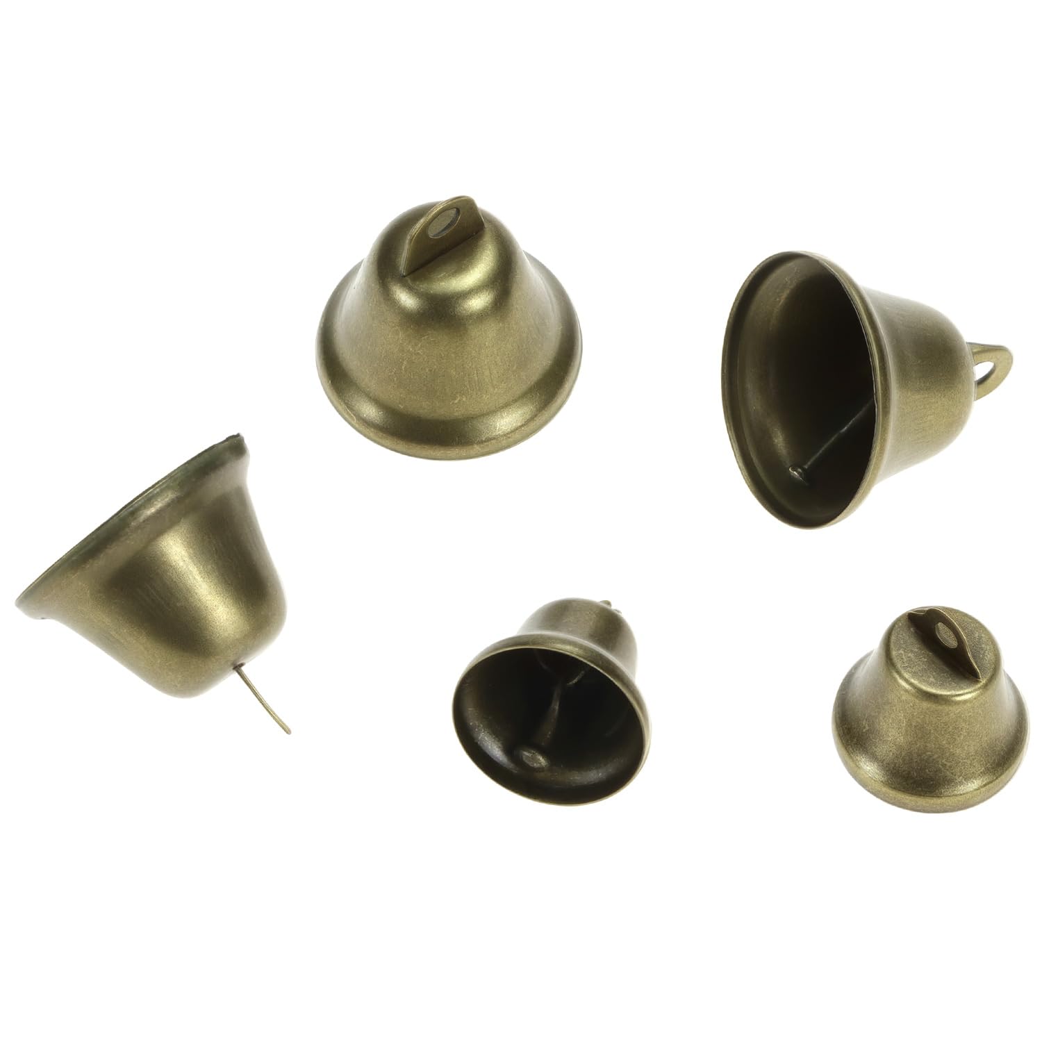QWORK Campanillas de Metal Bronce Vintage 38mm 26mm Campanas Retro Sonido Nítido para Manualidades DIY