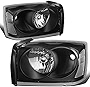 DNA Motoring HL-OH-DDAK05-BK-CL1 Pair of Black Clear Reflector Halogen Headlights Compatible with 05-07 Dakota, Left & Right Side