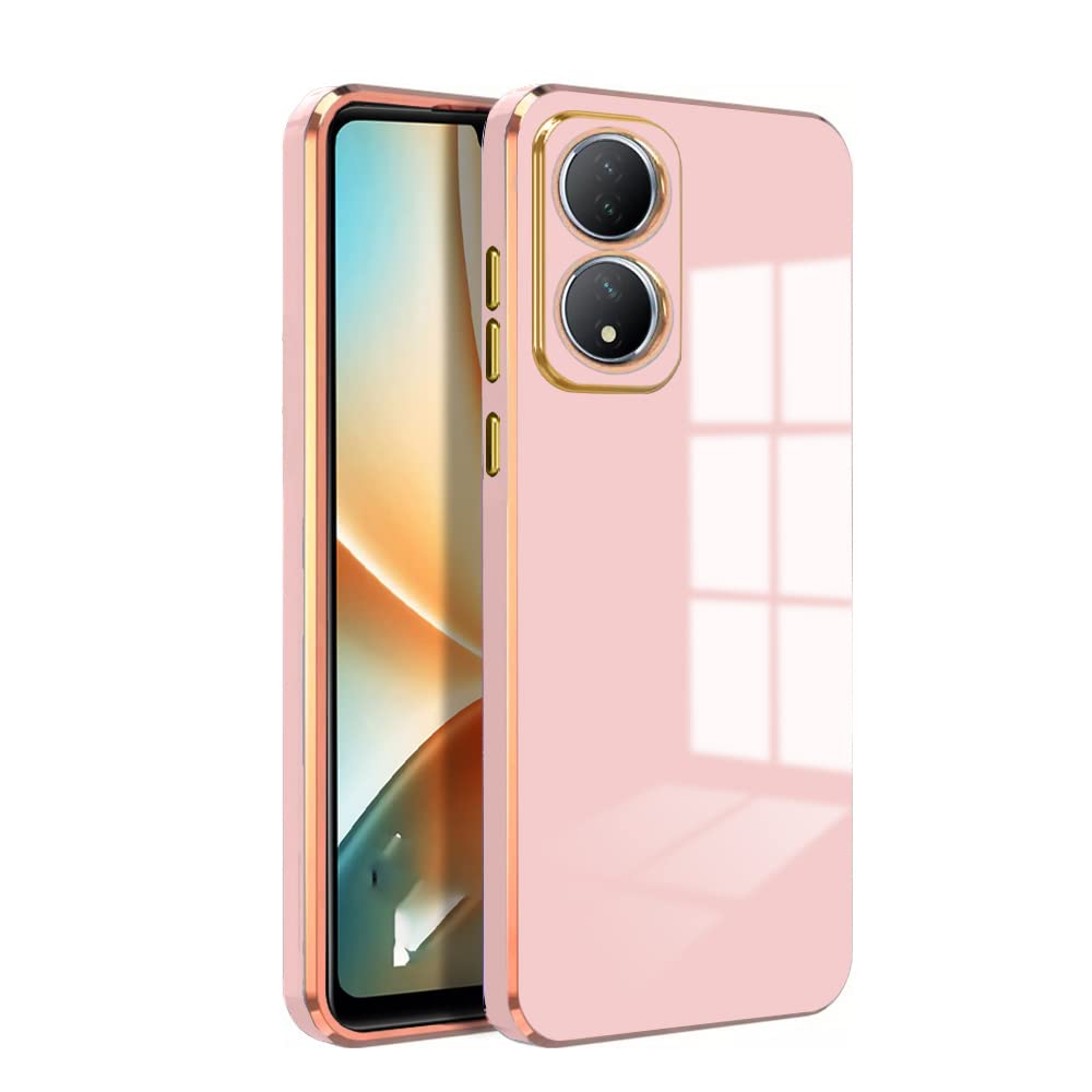 KARWAN®️ Luxury 6D Chrome Back Cover Case Compatible for Vivo Y100 |Slim Shockproof Soft TPU | Raised Lips Protection | Camera Protection | Stylish Back Case and Cover | -Babypink (B0C16VJ5MW) Amazon Price History, Amazon Price Tracker