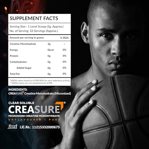 Image of AS-IT-IS ATOM Creasure Fully Soluble Creatine Monohydrate, Micronised & Unflavored, 33 Servings