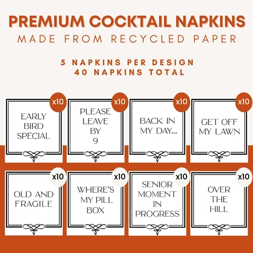 Funny-Cocktail-Napkins-Fun-Witty-Paper-Beverage-Napkins-for-Adult-Birthday-Parties-8-Unique-Phrases-80-Pack-in-White Funny Cocktail Napkins Fun Witty Paper Beverage Napkins for Adult Birthday Parties 8 Unique Phrases 80 Pack in White