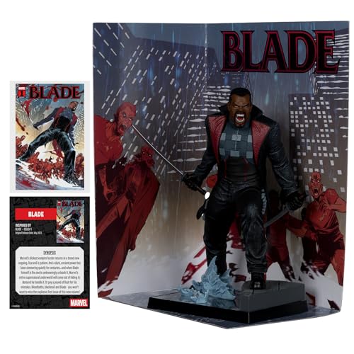 McFarlane Marvel Blade 1:6th Scale Collectible with Scene (Blade #1) Toys, Multi-color, 7" - Image 4