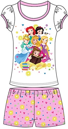 Disney Princess Little Girl's Toddler Baby Princesses Shorts Set (4T) White