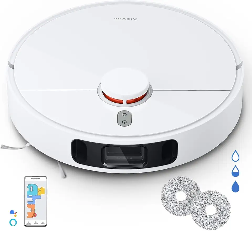 XIAOMI Robot Vacuum S10 - Robot aspirador e lava-chão com planeamento inteligente de rotas, sucção de 4000 Pa, três níveis de lavagem, branco