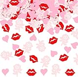 200Pcs Hot Pink Girl Glitter Confetti, Pink Girl Doll Head High Heels Lips Confetti, Perfect for Barb Bachelorette Party Favors Princess Theme Baby Shower Girl Birthday Party Table Decorations, Mixed