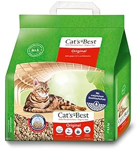 Cat's Best Original Katzenstreu, 100 % pflanzliche Katzen Klumpstreu mit maximaler Saugkraft – bekämpft Gerüche natürlich aktiv, 2, 1 kg/5 l