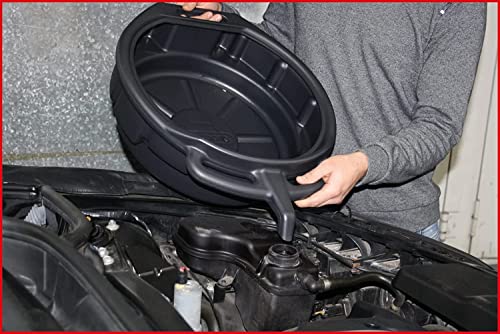 Image of AASONS 15-Litre Drain Pan Oil /Liquid Recovery Container, Waste Liquid /Oil Change | Plastic Oil Pan Waste Engine Oil Collector Tank Gearbox Oil Trip Tray Car Repair Fuel Fluid Change Garage Tool