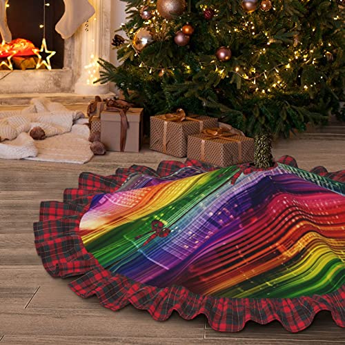 Jupe de sapin de Noël imprimée finitions soignées tapis textile pour intérieur élégant