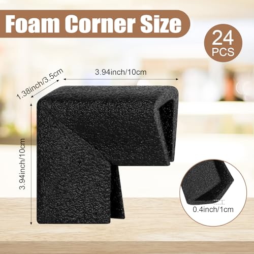 Image of 24Pcs Photo Mirror TV Frame Edge Protection Corners - Shipping Moving Corner Protector - Black