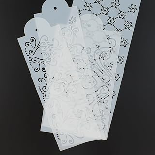 4 Pcs Cake Decorating Stencils, LIOUCBD Spray Floral Cake Templates, Cake Decorating Tools Hollow Lace Decoration Molds, C...