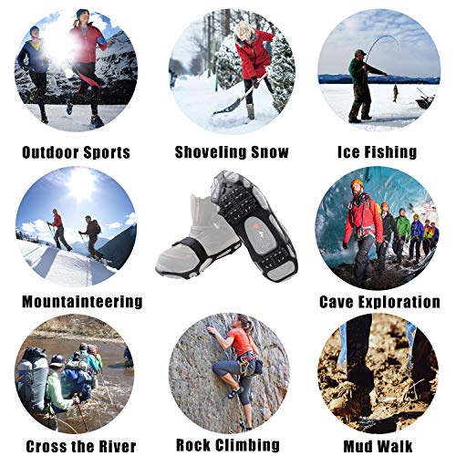 AGOOL Ice Cleats Snow Traction Cleats Crampons for Walking on Snow and