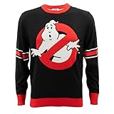 Ripple Junction Ghostbusters Men's Pullover Sweater Iconic No Ghost 1980's Supernatural Comedy Movie Logo Black Large