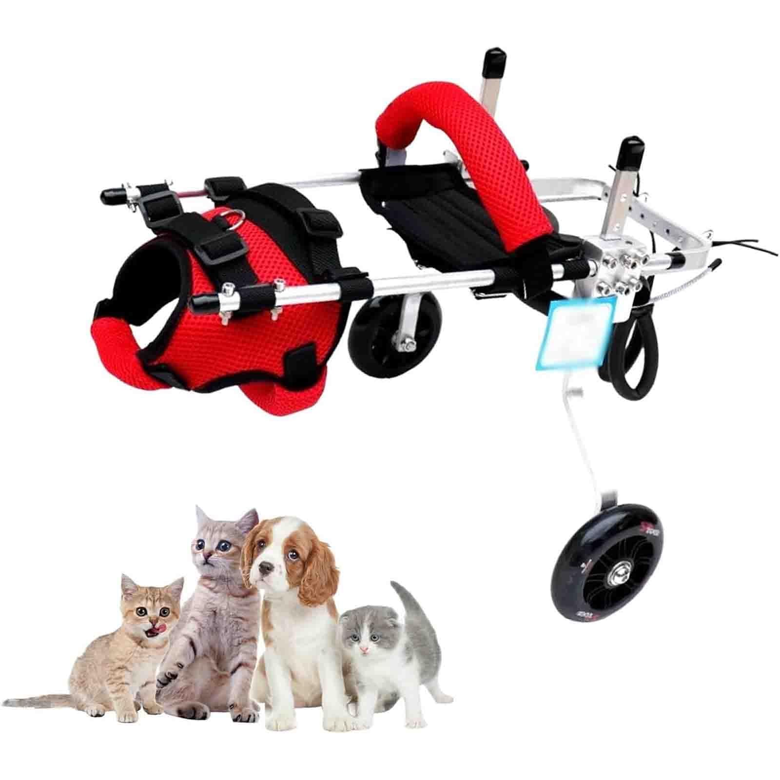 Silla de ruedas ajustable para perros y carrito para gatos, carrito de dos ruedas para mascotas, andador terapéutico para mascotas mayores con artritis, ayuda para la movilidad(L)
