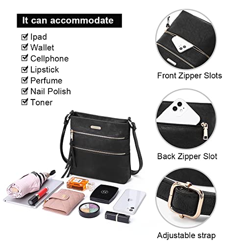 Image of CLUCI Crossbody Purses for Women, Medium Size Zipper Pocket Adjustable Strap, Soft Leather Women's Shoulder Handbags
