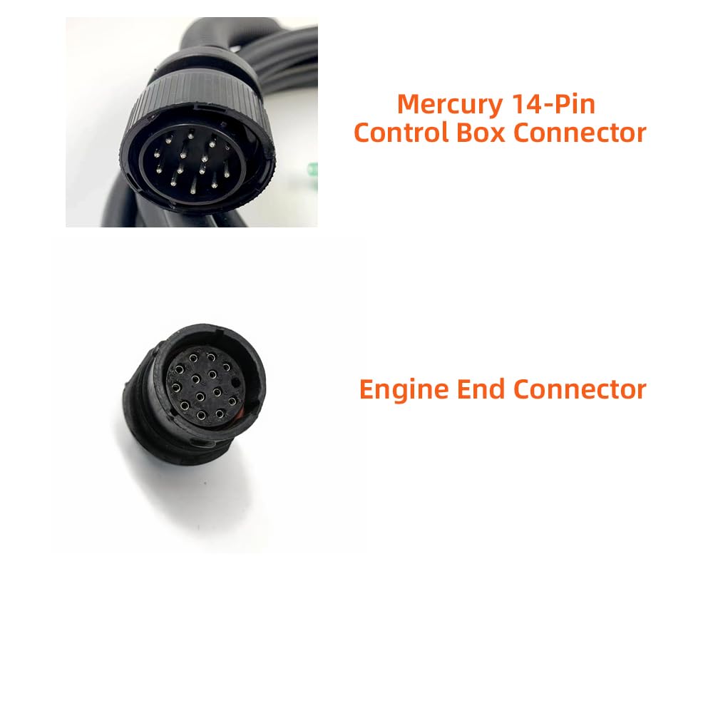 Photo 1 of 14-Pin Side Mount Outboard Remote Control Box for Mercury 881170A13, Boat Throttle Control with Trim Tilt Switch, Safety Lanyard & 16.6 ft Harness