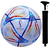 JTC Hand Stitched World Cup Qatar 2023 New Addition Football with Air Pump Size & Wet Ground, & Artifical Turf, International Match Ball, Size - 5 Pump & Pin Multicolor (Zigzag Style A)