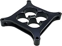Vista 3 de X-AVION Alumimum Espaciador de Carburador Anodizado Negro 4150 de 1'' de Alto Orificio Cuadrado 4 Agujeros Espaciador de Carburador de Múltiple